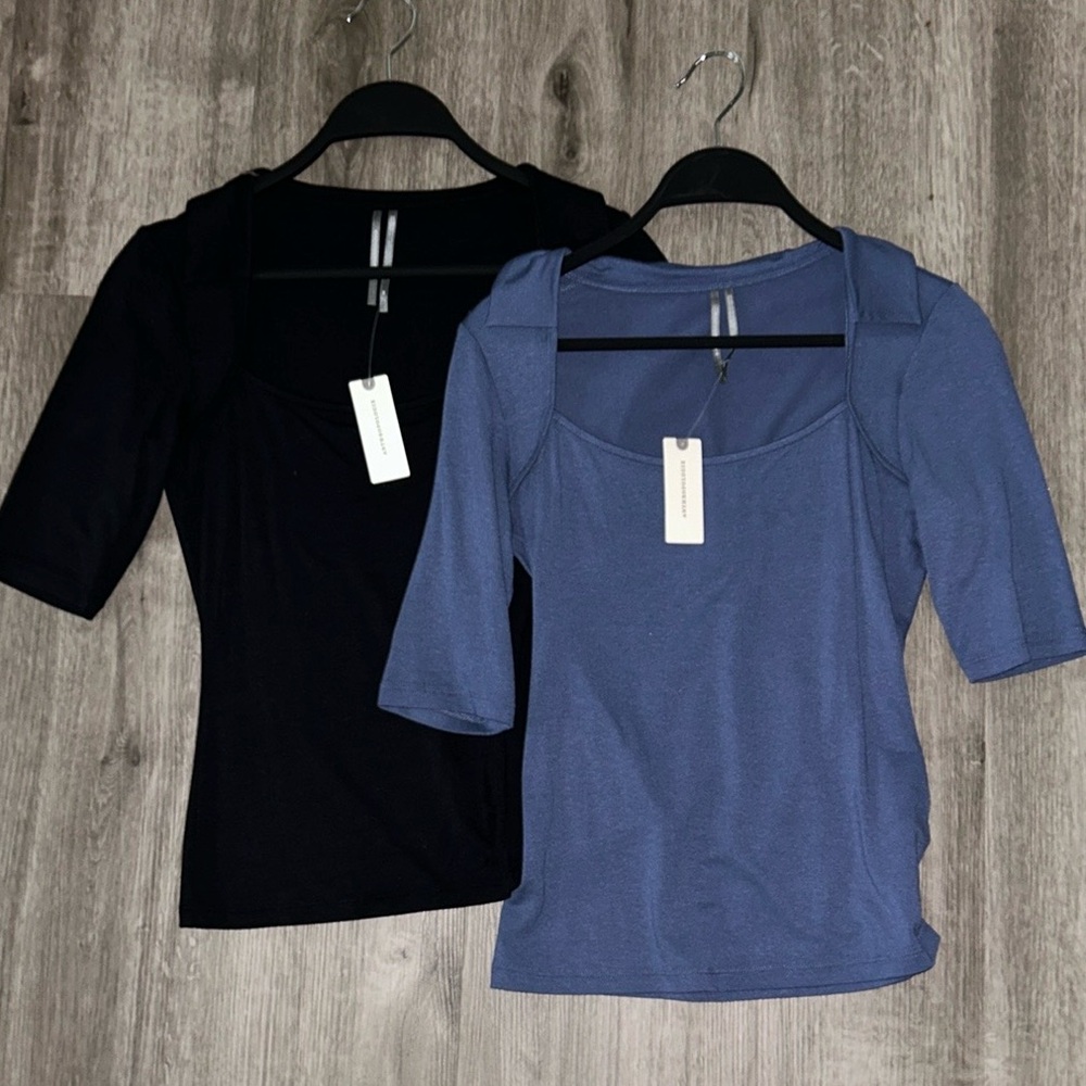 💜Firm Price💜2 pieces Anthropologie Elegant Women's Tops in Black and Blue